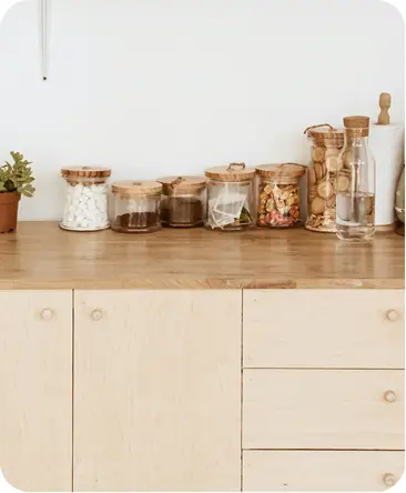 functionalmedCTA Kitchen countertop with containers of natural supplements and ingredients