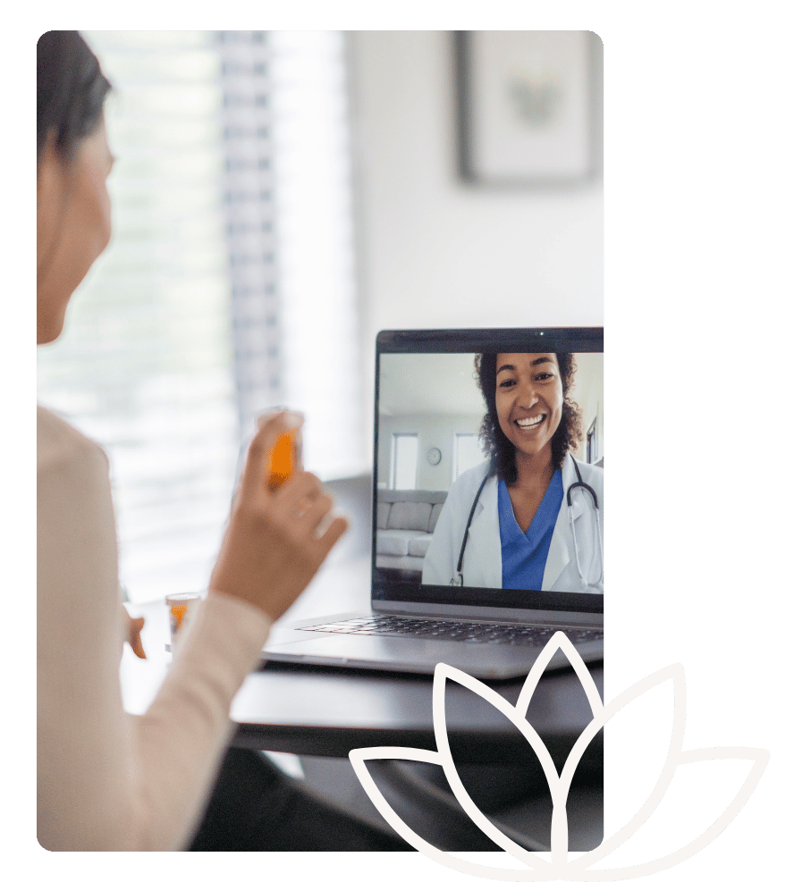 weight loss (1) woman on a virtual healthcare visit call speaking to her doctor online